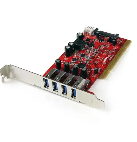StarTech.com 4 Port PCI SuperSpeed USB 3.0 Adapter Card with SATA / SP4 Power