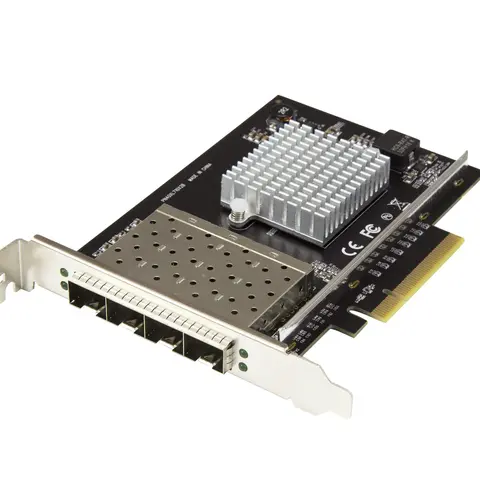 StarTech.com Quad Port 10G SFP+ Network Card - Intel XL710 Open SFP+ Converged Adapter - PCIe 10 Gigabit Ethernet Server NIC - 10GbE Fiber Optic LAN Card - Dell PowerEdge HPE ProLiant
