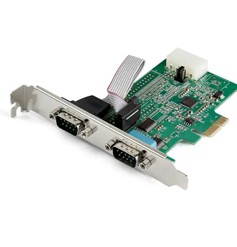 StarTech.com 2-port PCI Express RS232 Serial Adapter Card - PCIe RS232 Serial Host Controller Card - PCIe to Dual Serial DB9 Card - 16950 UART - Expansion Card - Windows & Linux