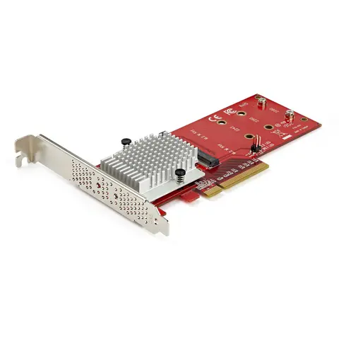 StarTech.com Dual M.2 PCIe SSD Adapter Card - x8 / x16 Dual NVMe or AHCI M.2 SSD to PCI Express 3.0 - M.2 NGFF PCIe (M-Key) Compatible - Supports 2242, 2260, 2280 - JBOD - Mac & PC