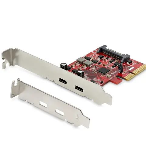 StarTech.com 2-Port USB 3.2 Gen 2 PCIe Card, USB-C 10Gbps SuperSpeed PCI Express 3.0 x4 Controller Card, USB Type-C Adapter Card, Data Only, Windows/macOS/Linux, TAA