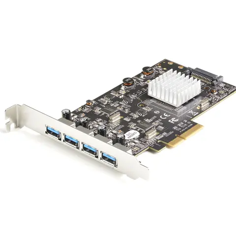 StarTech.com 4-Port USB PCIe Card - 10Gbps USB 3.1/3.2 Gen 2 Type-A PCI Express Expansion Card with 2 Controllers - 4x USB-A - USB PCIe Add-On Adapter Card - Windows/Mac/Linux