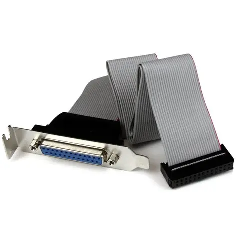 StarTech.com Low Profile 16in Parallel Port Header Cable Adapter with Bracket – DB25 (F) to IDC26