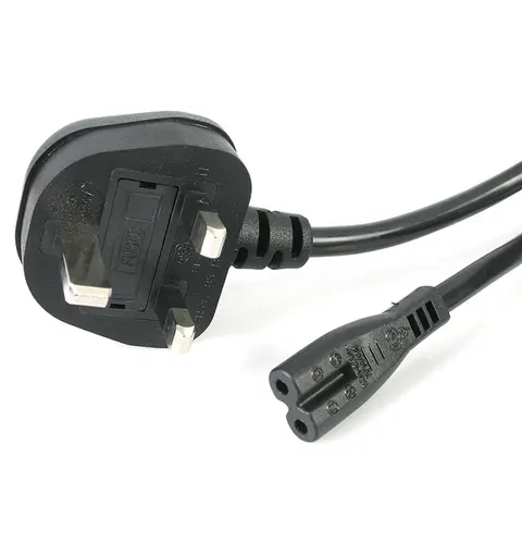 StarTech.com 3ft (1m) UK Laptop Power Cable, BS 1363 to C7, 2.5A 250V, 18AWG, Black, UK Laptop Replacement Cord, Printer Power Cable, AC Laptop Charger Cord, Laptop Power Brick Cord