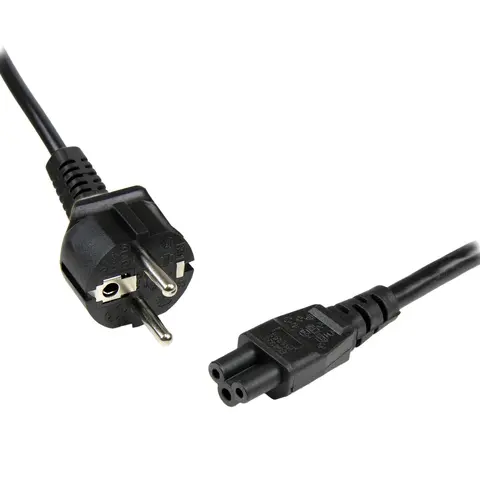 StarTech.com 2m (6ft) Laptop Power Cord, EU Schuko to C5, 2.5A 250V, 18AWG, Notebook / Laptop Replacement AC Cord, Power Brick Cord, Laptop Charger Cable, Clover Leaf/Mickey Mouse Power Cord