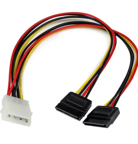 StarTech.com 12in LP4 to 2x SATA Power Y Cable Adapter