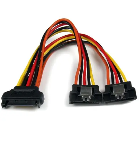 StarTech.com 6in Latching SATA Power Y Splitter Cable Adapter - M/F