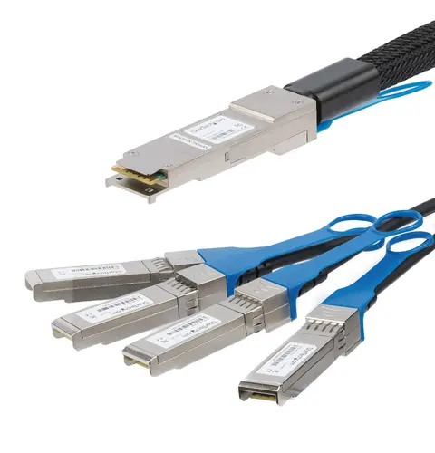 StarTech.com MSA Uncoded Compatible 2m 40G QSFP+ to 4x SFP+ Direct Attach Breakout Cable Twinax - 40GbE QSFP+ to 4x SFP+ Copper DAC 40 Gbps Low Power Passive Transceiver Module DAC