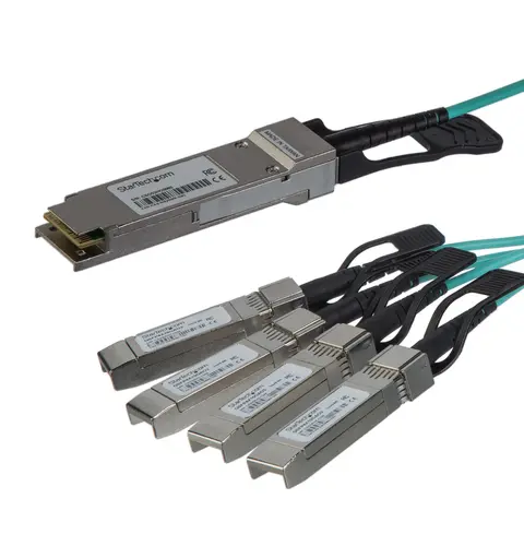 StarTech.com AOC Breakout Cable for Cisco QSFP-4X10G-AOC10M - 15m/49ft 40G 1x QSFP+ to 4x SFP+ AOC Cable - 40GbE QSFP+ Active Optical Fiber - 40Gbps QSFP Plus/Transceiver Module Breakout Cable - C9300 C3850 (QSFP4X10AO15)~AOC Breakout Cable for Cisco QSFP-4X10G-AOC10M - 15m/49ft 40G 1x QSFP+ to 4x SFP+ AOC Cable - 40GbE QSFP+ Active Optical Fiber - 40Gbps QSFP Plus/Transceiver Module Breakout Cable - C9300 C3850
