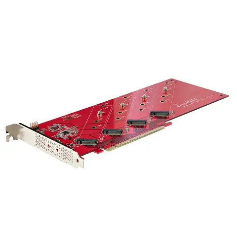 StarTech.com Quad M.2 PCIe Adapter Card, PCIe x16 to Quad NVMe or AHCI M.2 SSDs, PCI Express 4.0, 7.8GBps/Drive, Bifurcation Required, Windows/Linux Compatible