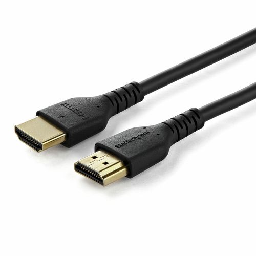 StarTech.com 5ft (1.5m) Slim HDMI 2.0 Cable, Flexible Premium Certified HDMI Cord with Ethernet, UHD 4K 60Hz HDR10, Durable Aramid Fiber Design with TPE Jacket