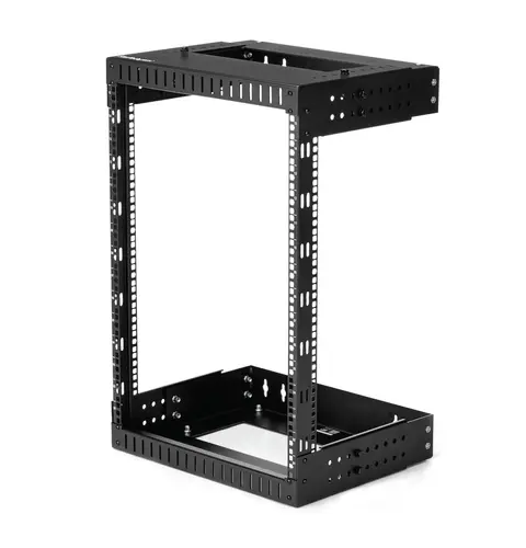 StarTech.com 15U 19" Wall Mount Network Rack - Adjustable Depth 12-20" 2 Post Open Frame Server Room Rack for AV/Data/ IT Communication/Computer Equipment/Switch w/Cage Nuts & Screws