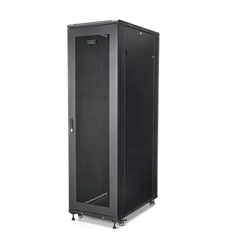 StarTech.com 4-Post 42U Server Rack Cabinet, 19" Data Rack Cabinet for Computer / AV / IT Equipment mount, Rack Server Enclosure with Casters, Full Size Industrial Network Storage