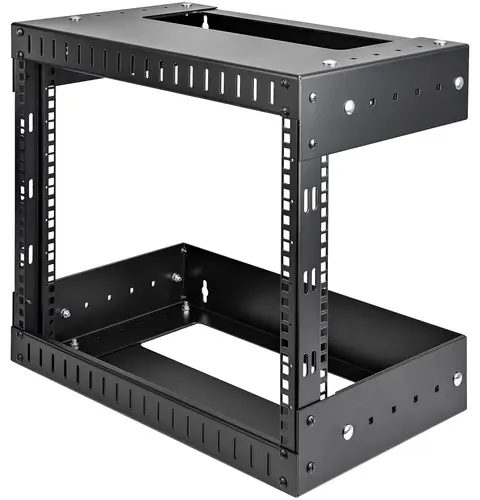 StarTech.com 8U 19" Wall Mount Network Rack - Adjustable Depth 12-20" 2 Post Open Frame Server Room Rack for AV/Data/ IT Communication/Computer Equipment/Switch w/Cage Nuts & Screws