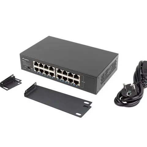 Lanberg RSGE-16 network switch Unmanaged Gigabit Ethernet (10/100/1000) 1U Black