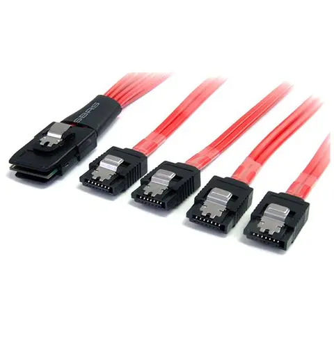 StarTech.com 1m Serial Attached SCSI SAS Cable - SFF-8087 to 4x Latching SATA