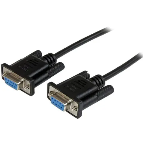 StarTech.com 2m Black DB9 RS232 Serial Null Modem Cable F/F
