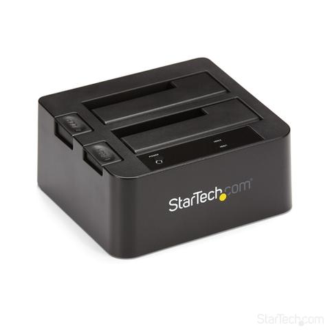 StarTech.com Dual-Bay USB 3.2 Gen 2 to SATA Hard Drive Docking Station, USB 10Gbps Hard Drive Dock, External 2.5/3.5" SATA I/II/III SSD/HDD Docking Station, Hot-Swap Hard Drive Bay, Top-Loading