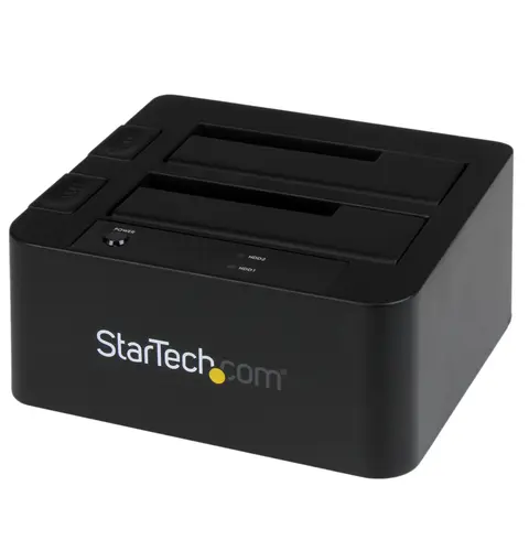 StarTech.com Dual-Bay USB 3.0 / eSATA to SATA Hard Drive Docking Station, USB Hard Drive Dock, External 2.5/3.5" SATA I/II/III SSD/HDD Docking Station, Hot-Swap Hard Drive Bays, Top-Loading