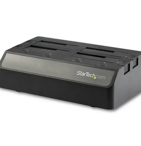 StarTech.com 4-Bay USB to SATA Hard Drive Docking Station, USB 10Gbps, External 2.5" & 3.5" SSD / HDD Dock, SATA III, Hot-Swap Hard Drive Bay, Top-Loading