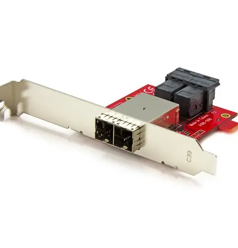 StarTech.com Mini-SAS Adapter - Dual SFF-8643 to SFF-8644 - with Full and Low-Profile Brackets - 12Gbps