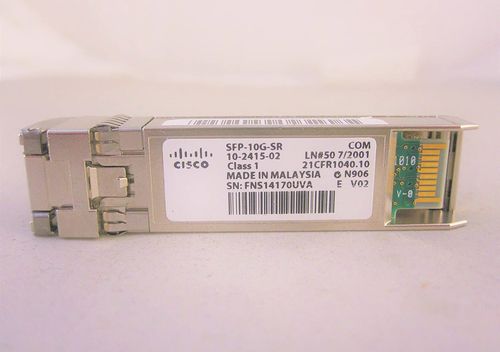 Cisco 10GBASE-SR SFP Module for 10-Gigabit Ethernet Deployments, Hot Swappable, 5-Year Standard Warranty (SFP-10G-SR=)
