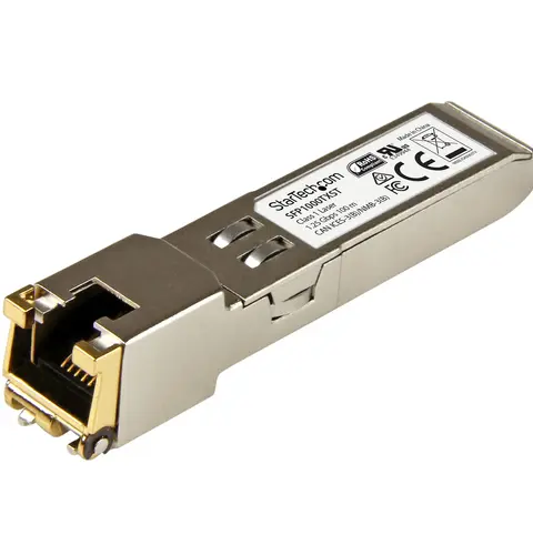 StarTech.com MSA Compliant SFP Transceiver Module - 1000BASE-TX~MSA Uncoded SFP Module - 1000BASE-TX - SFP to RJ45 Cat6/Cat5e - 1GE Gigabit Ethernet SFP - RJ-45 100m
