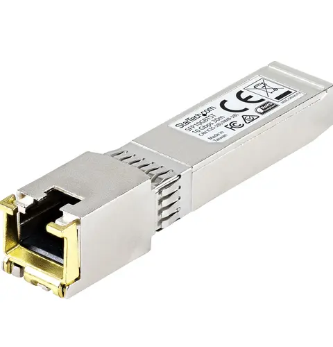 StarTech.com MSA Compliant SFP+ Transceiver Module - 10GBASE-T~MSA Uncoded SFP+ Module - 10GBASE-T - SFP to RJ45 Cat6/Cat5e - 10GE Gigabit Ethernet SFP+ - RJ-45 30m