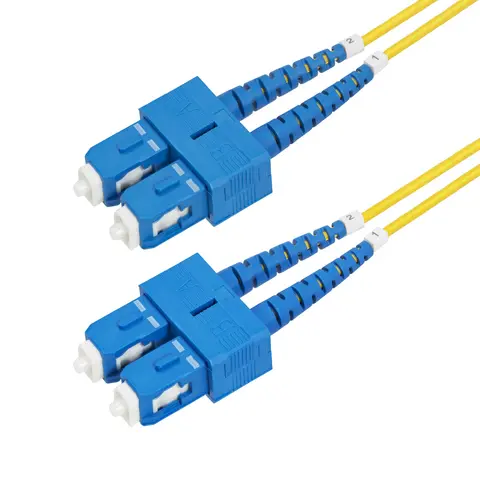 StarTech.com 5m (16.4ft) SC to SC (UPC) OS2 Single Mode Duplex Fiber Optic Cable, 9/125µm, 40G/100G Zipcord, Bend Insensitive, Low Insertion Loss - LSZH Fiber Jumper Cord