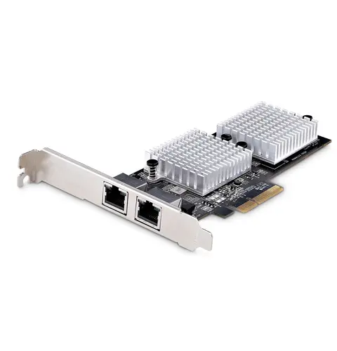 StarTech.com 2-Port 10GbE PCIe Network Adapter Card, Network Card for PCs/Servers, Six-Speed PCIe Ethernet Card with Jumbo Frame Support, NIC/LAN Interface Card, 10GBASE-T and NBASE-T