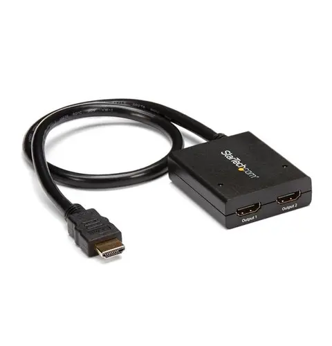 StarTech.com 4K HDMI 2-Port Video Splitter – 1x2 HDMI Splitter – Powered by USB or Power Adapter – 4K 30Hz