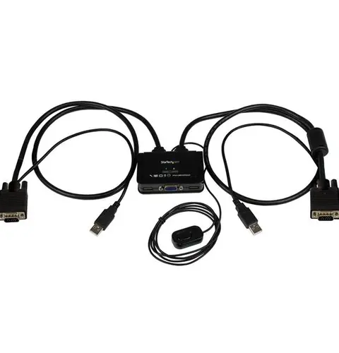 StarTech.com 2 Port USB VGA Cable KVM Switch - USB Powered with Remote Switch