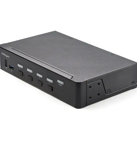 StarTech.com 4 Port HDMI KVM Switch - Single Monitor 4K 60Hz Ultra HD HDR - Desktop HDMI 2.0 KVM Switch with 2 Port USB 3.0 Hub (5Gbps) and 4x USB 2.0 HID, Audio - Hotkey Switching - TAA