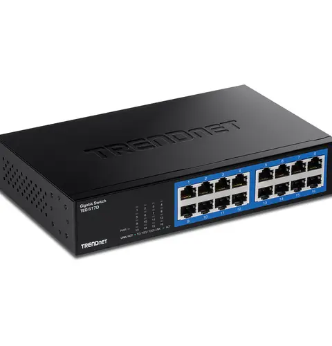 Trendnet TEG-S17D network switch Gigabit Ethernet (10/100/1000) Black
