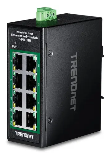Trendnet TI-PELC80 network switch Unmanaged Fast Ethernet (10/100) Power over Ethernet (PoE) Black