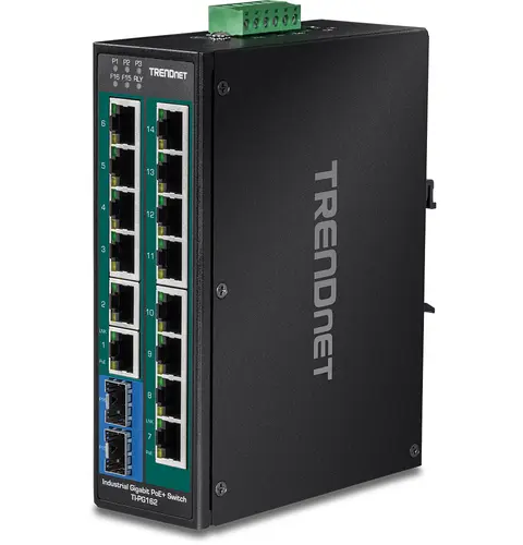 Trendnet TI-PG162 network switch Unmanaged Gigabit Ethernet (10/100/1000) Power over Ethernet (PoE) Black