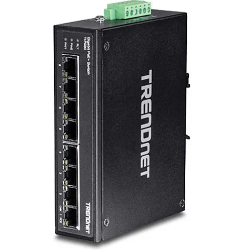 Trendnet TI-PG80 network switch Unmanaged L2 Gigabit Ethernet (10/100/1000) Power over Ethernet (PoE) Black