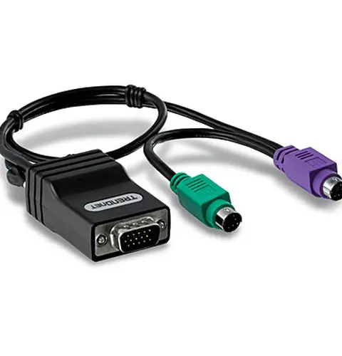 Trendnet TK-CAT5P PS/2 cable 0.4 m 2x 6-p Mini-DIN Black