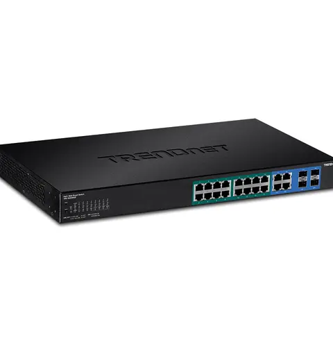 Trendnet TPE-1620WSF network switch Managed L2/L3 Gigabit Ethernet (10/100/1000) Power over Ethernet (PoE) 1U Black