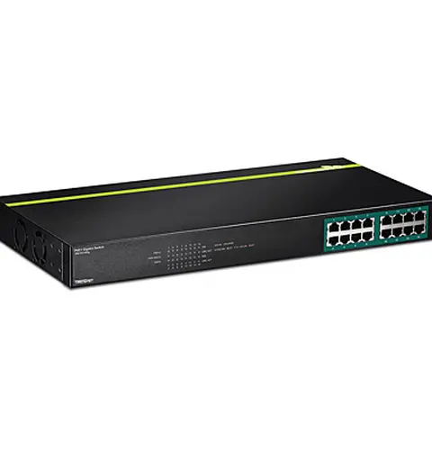 Trendnet TPE-TG160G network switch Unmanaged L2 Gigabit Ethernet (10/100/1000) Power over Ethernet (PoE) 1U Black