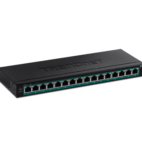 Trendnet TPE-TG160H network switch Unmanaged Gigabit Ethernet (10/100/1000) Power over Ethernet (PoE) 1U Black