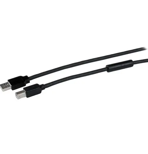 StarTech.com 50ft (15m) Active USB 2.0 A to B Cable, Long USB Printer Cable, 1x USB-A (M), 1x USB-B (M) - Black