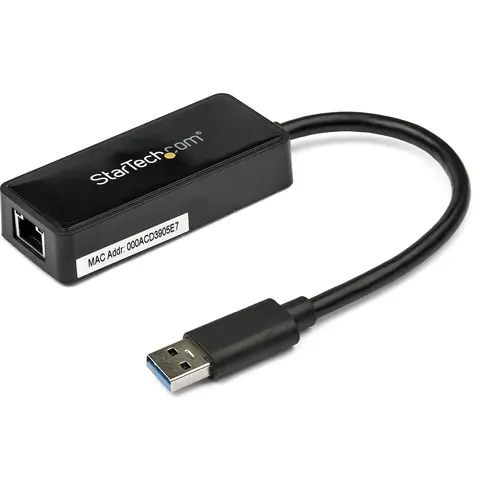 StarTech.com USB 3.0 to Gigabit Ethernet Adapter NIC w/ USB Port - Black