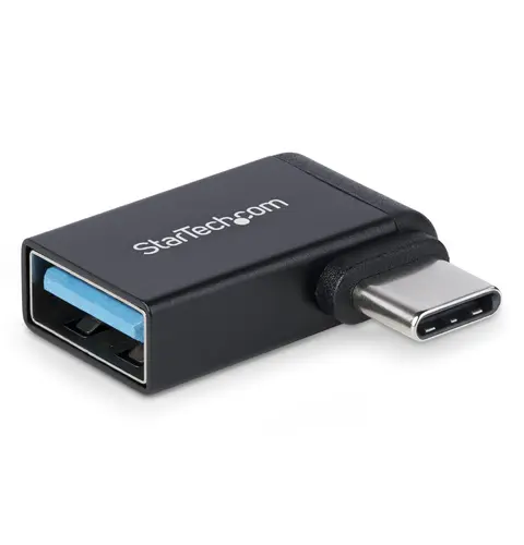 StarTech.com Right Angled USB-C to USB-A Adapter, USB 5Gbps, Compact USB-C Male to USB-A Female Adapter, Metal Housing, M/F