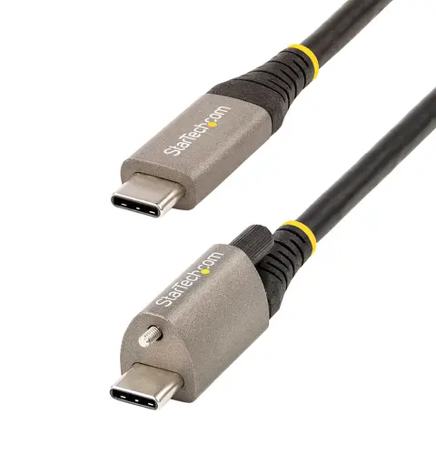 StarTech.com 20" (50cm) Top Screw Locking USB C Cable 10Gbps - USB 3.1/3.2 Gen 2 Type-C Cable - 100W (5A) Power Delivery Charging, DP Alt Mode - Single Screw Lock, USB-C Cord Charge/Sync