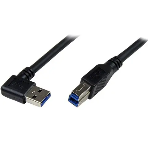 StarTech.com 1m Black SuperSpeed USB 3.0 Cable - Right Angle A to B - M/M