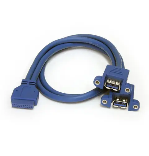 StarTech.com 2 Port Panel Mount USB 3.0 Cable - USB A to Motherboard Header Cable F/F