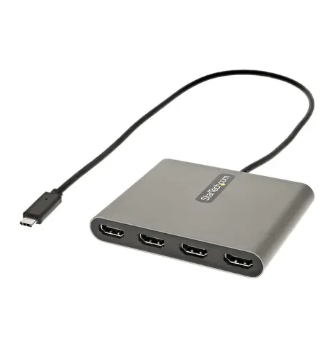 StarTech.com USB C to Quad HDMI Adapter, USB-C to 4x HDMI Monitor Converter for Windows (no support for macOS/ChromeOS/Linux) - TAA