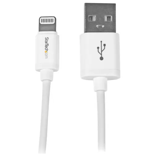 StarTech.com 1 m (3 ft.) USB to Lightning Cable - iPhone / iPad / iPod Charger Cable - High Speed Charging Lightning to USB Cable - Apple MFi Certified - White