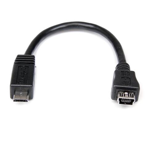 StarTech.com 6in Micro USB to Mini USB Adapter Cable M/F
